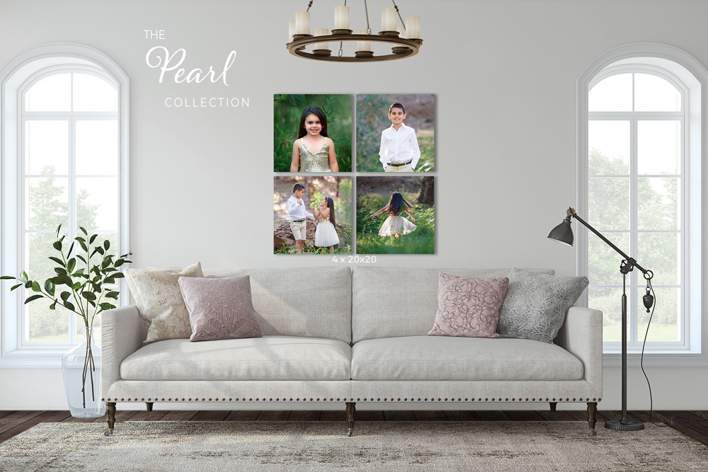 family photos of mum and two children